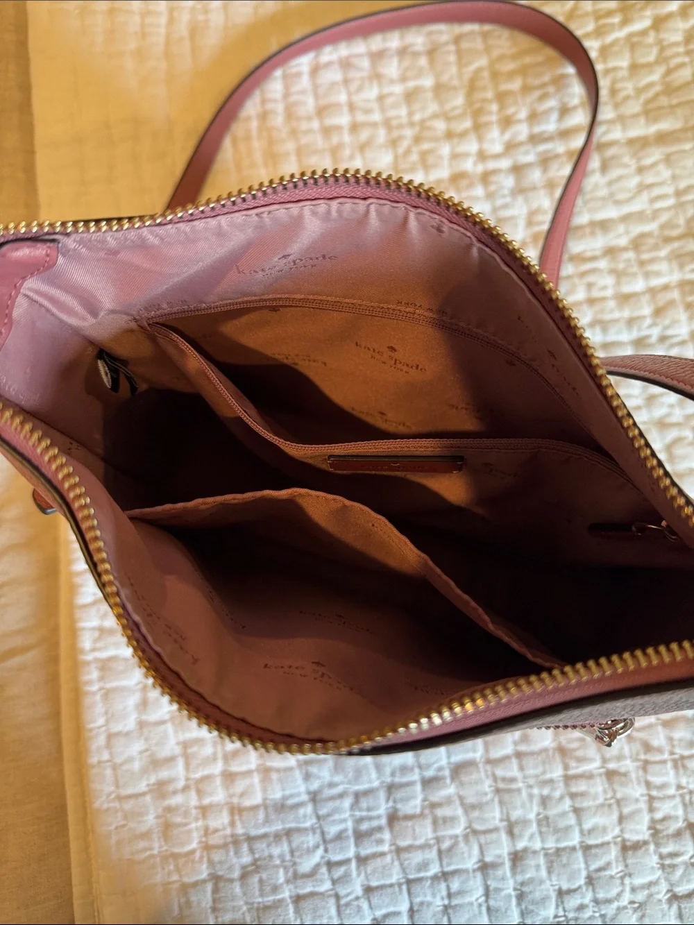 kate spade Pebbled Leather Crossbody in Mauve Pink with Gold Hardware - Picture 4 of 7